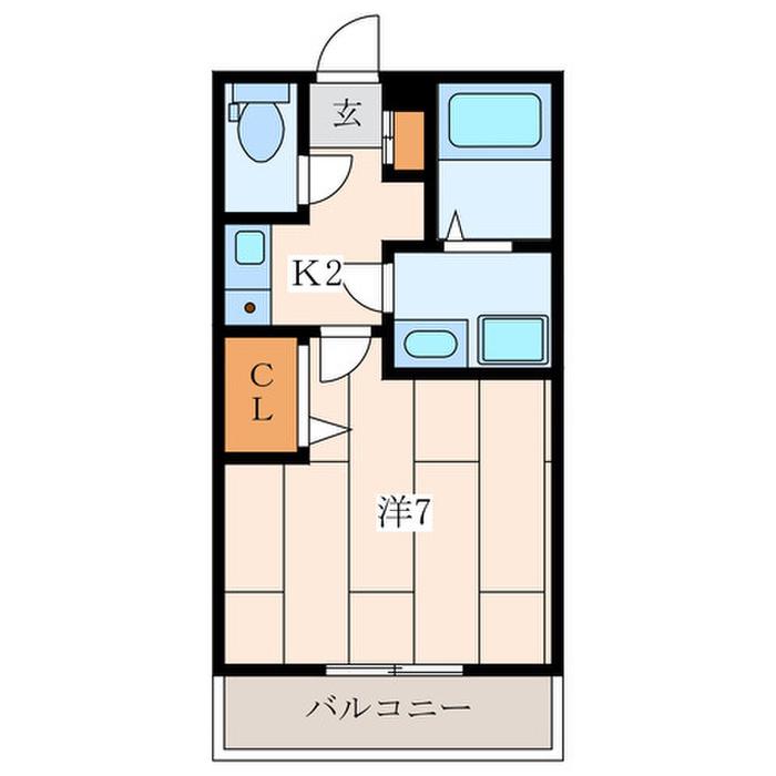 アリオック(1K/2階)の間取り写真