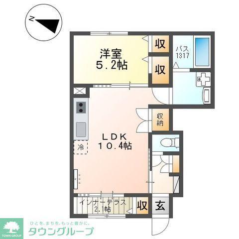 ラーバンコート大宮土屋(1LDK/1階)の間取り写真