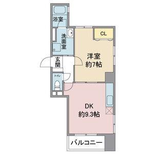 CASA NISHIKAWA(1DK/3階)の間取り写真