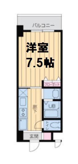 KDXレジデンス難波(1K/2階)の間取り写真