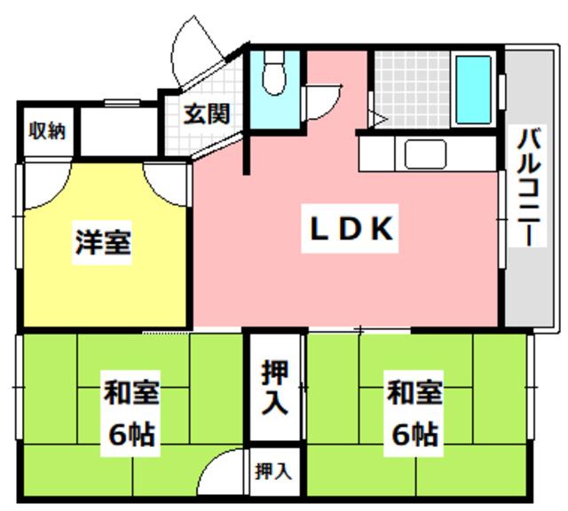 マンション沢良宜東A棟(3LDK/5階)の間取り写真