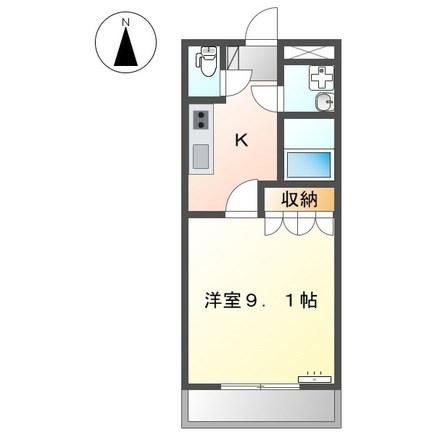サニープレイス(1K/2階)の間取り写真