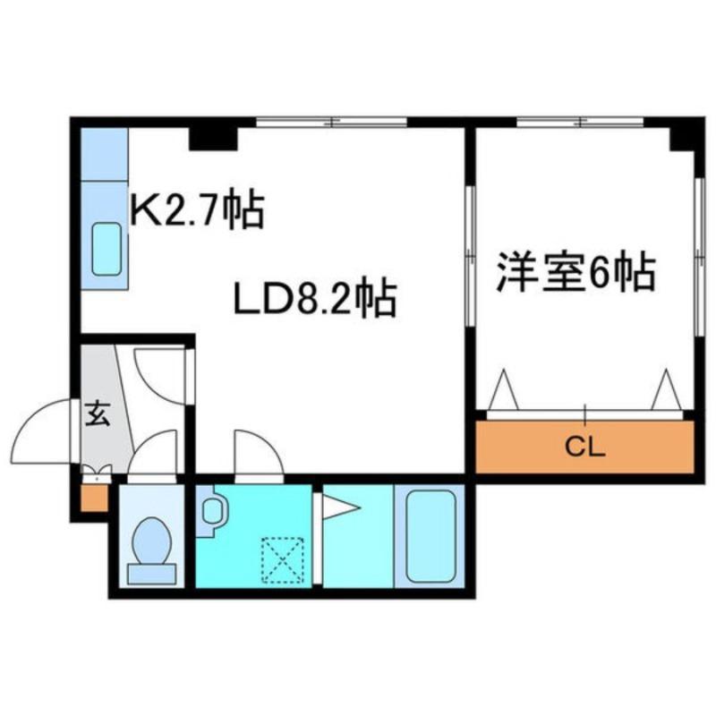 パルコートDEN月寒中央(1LDK/4階)の間取り写真