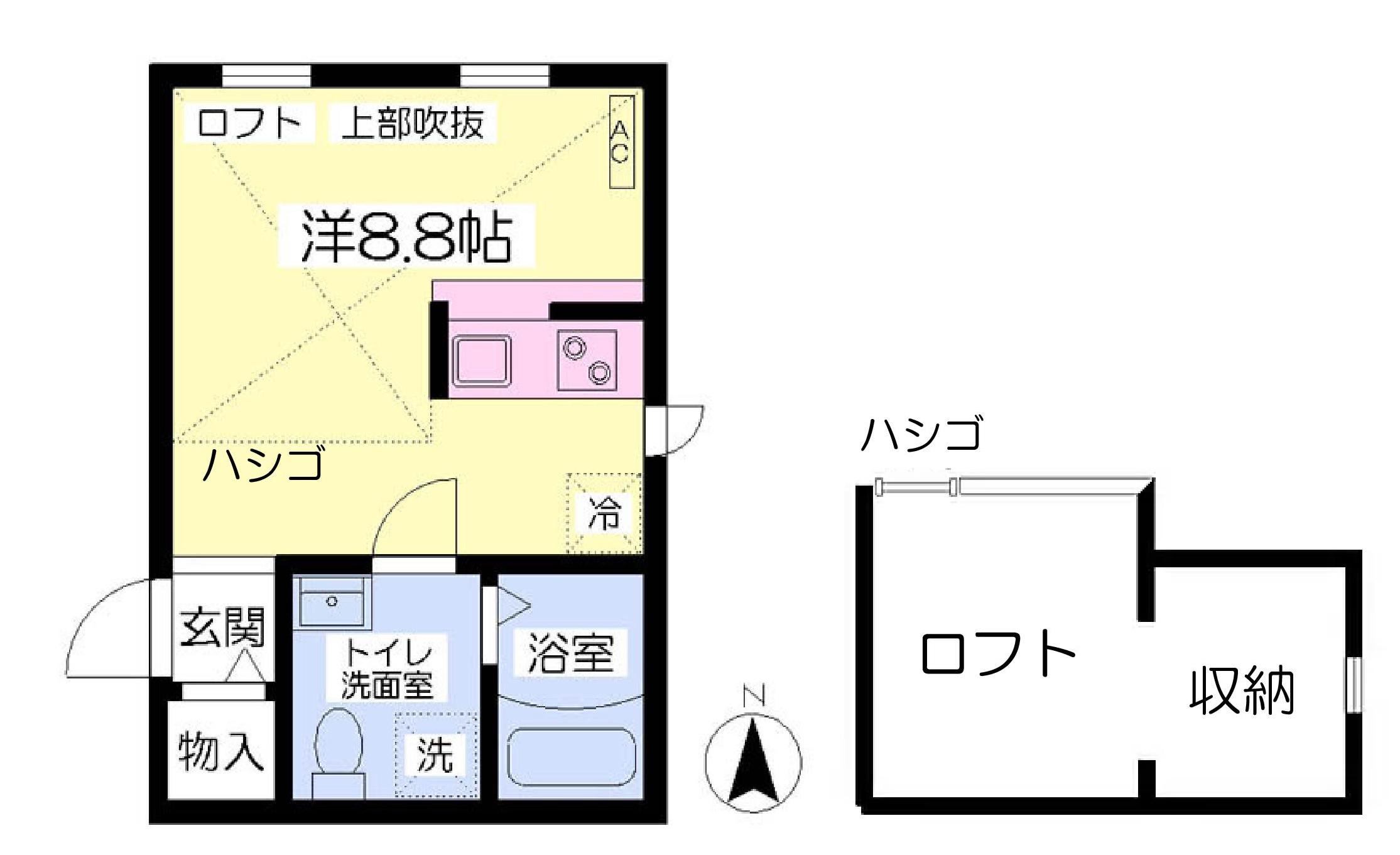 プリマガーデンフィオーレ(ワンルーム/2階)の間取り写真