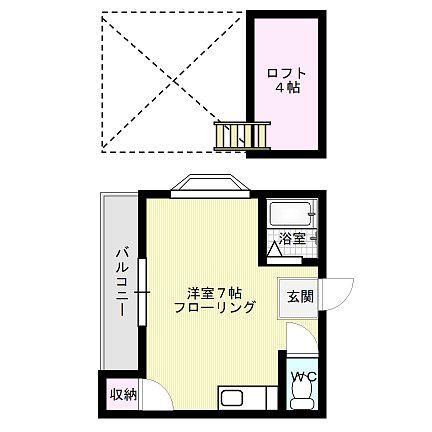 SAYURI吉塚(ワンルーム/2階)の間取り写真