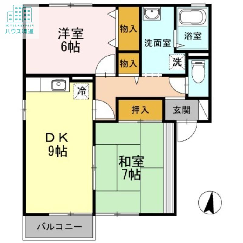 セジュールHAMAC(2DK/2階)の間取り写真