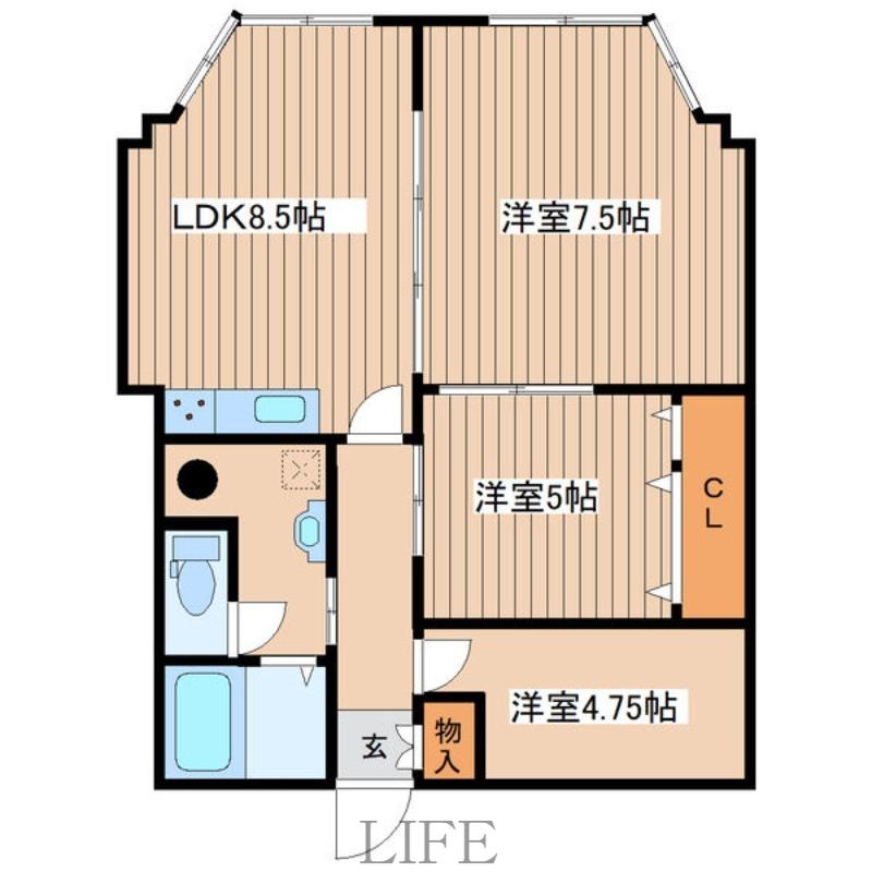 カルチェド札幌(3LDK/5階)の間取り写真