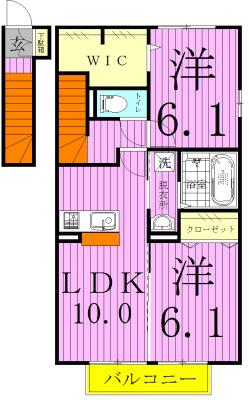 S・V・Pシビー(2LDK/2階)の間取り写真