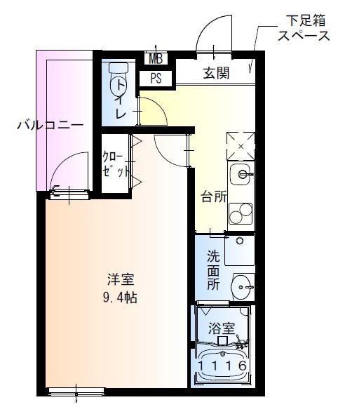 フジパレス今川駅東I番館(1K/1階)の間取り写真
