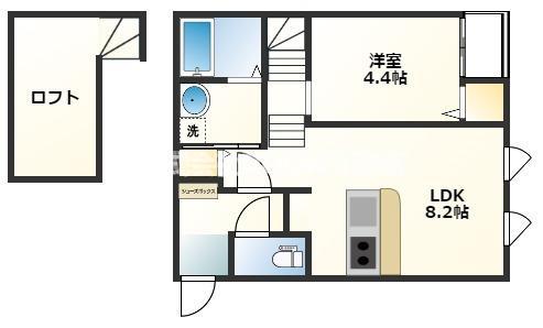 BELLBOITE(1LDK/2階)の間取り写真