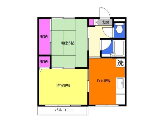 ハイツリー(2DK/2階)の間取り写真