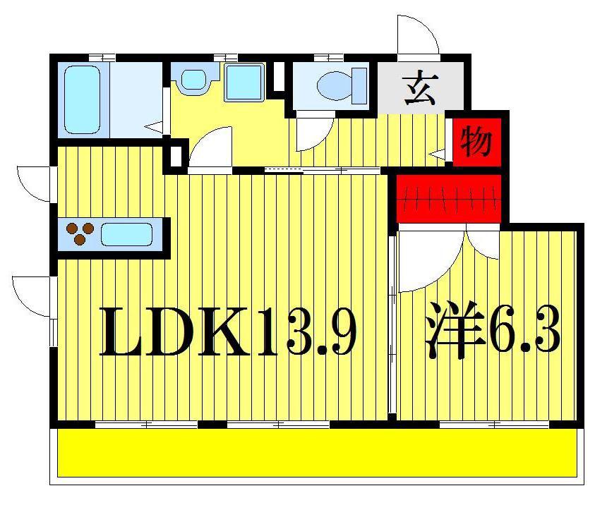 LEON(1LDK/1階)の間取り写真