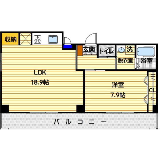 RINGSTONE7(1LDK/4階)の間取り写真