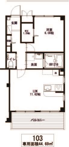 ARENA新都心越川(1LDK/1階)の間取り写真