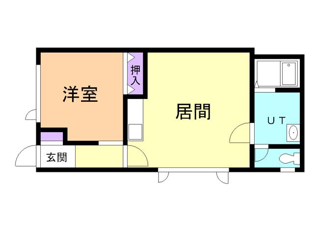 ドエル築地(1LDK/1階)の間取り写真