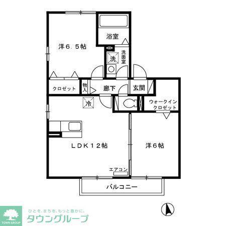 ドミール 参番館(2LDK/2階)の間取り写真