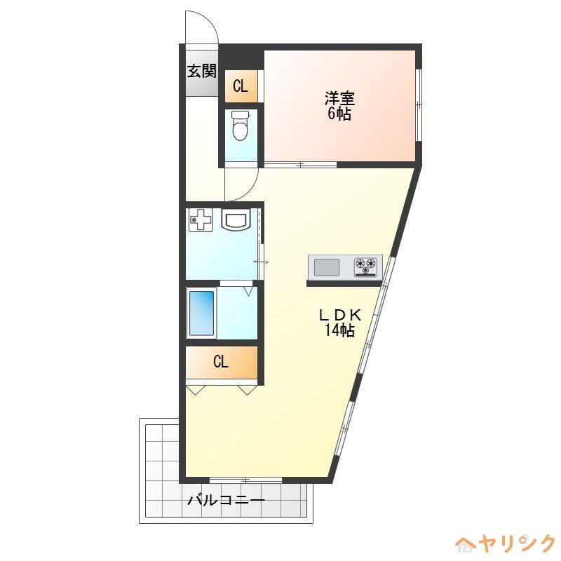 石が根ハイム(1LDK/2階)の間取り写真
