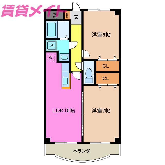 SOLEIL(2LDK/1階)の間取り写真