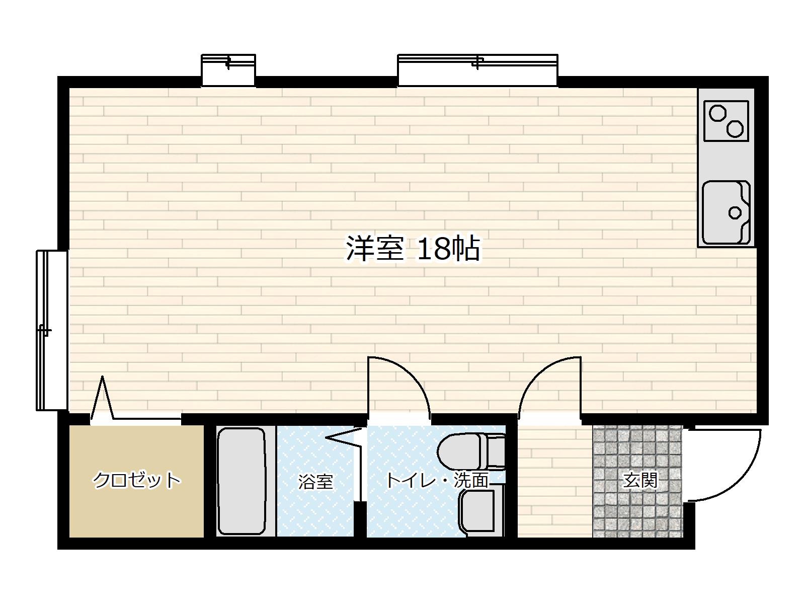 ノースマンション3312(ワンルーム/2階)の間取り写真