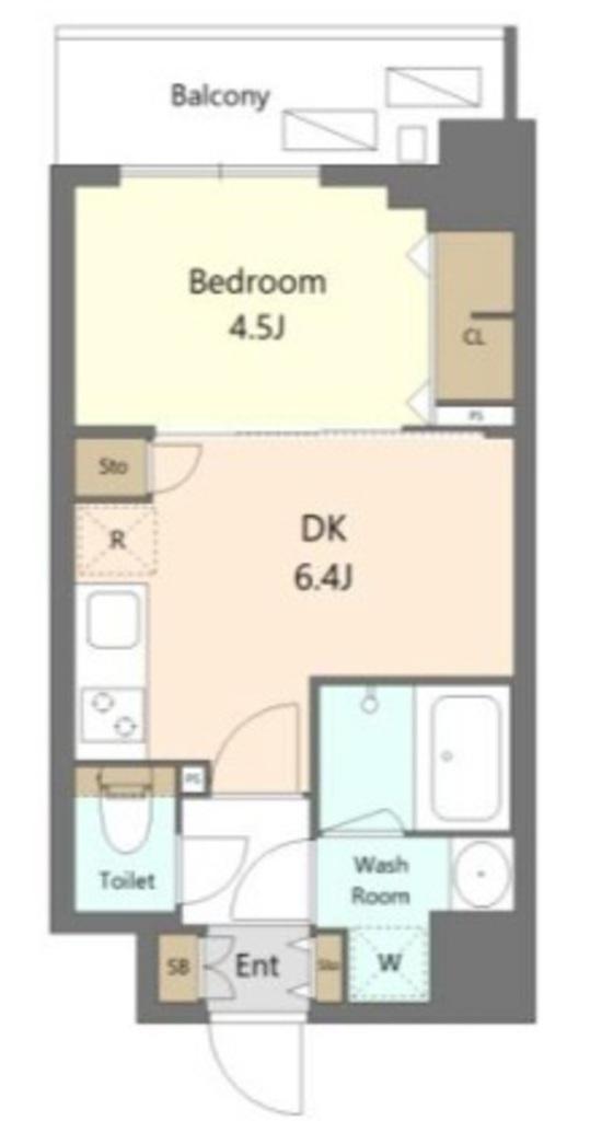 エスレジデンス新宿早稲田アヴェリスS-RESIDENCE新宿早(1DK/6階)の間取り写真