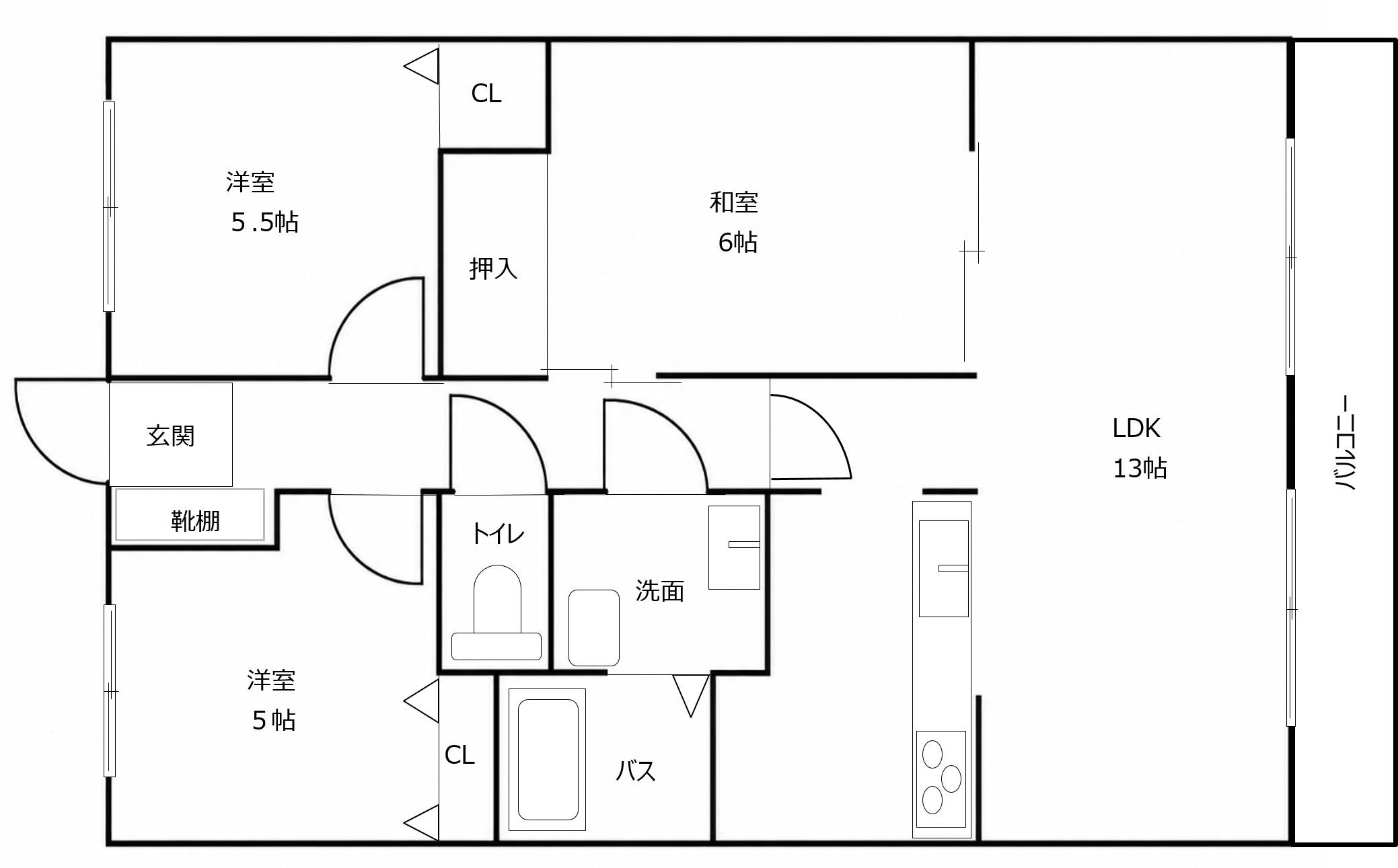 ソニオ21(3LDK/3階)の間取り写真