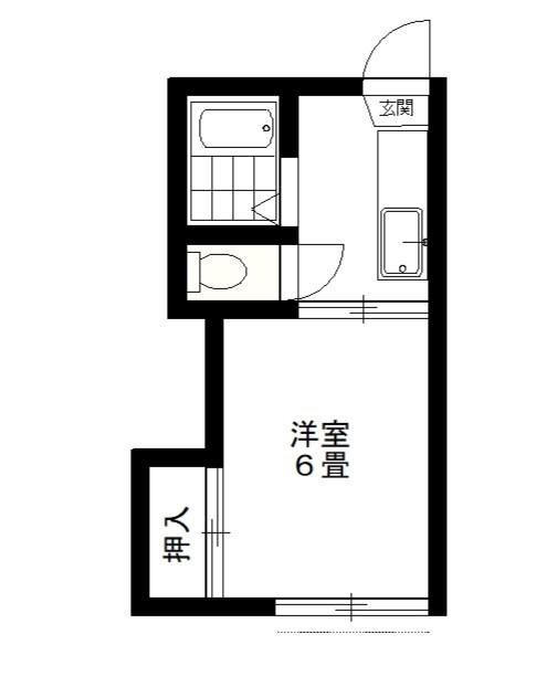 サニーハイツ(1K/2階)の間取り写真