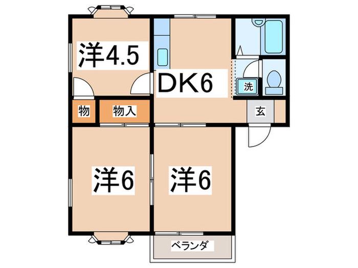 エスポアール湘南III(3DK/1階)の間取り写真