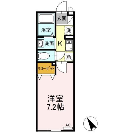 パークヒルズ白糸台(1K/1階)の間取り写真