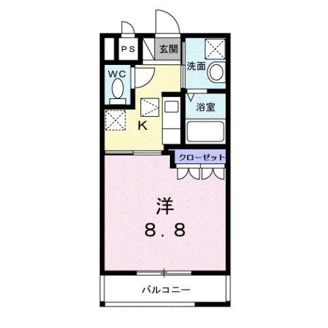 グランシャリオ(1K/1階)の間取り写真