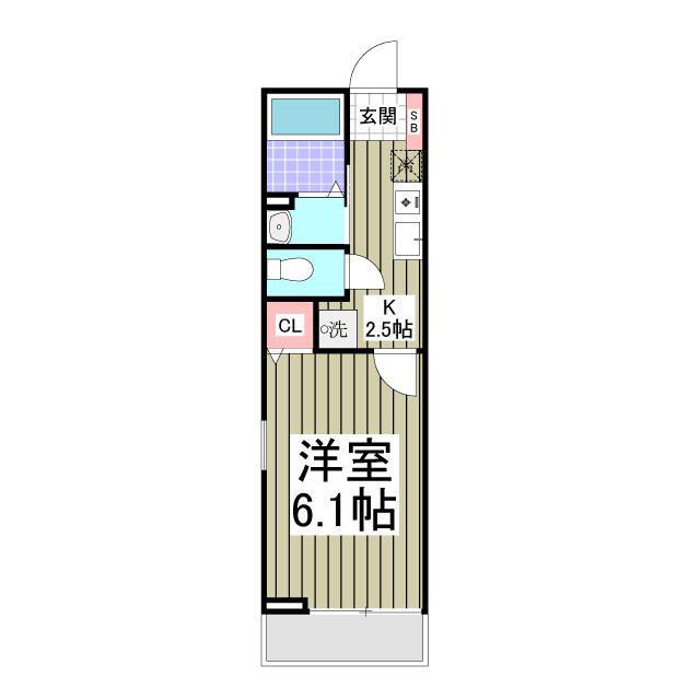 リポス瀬谷B棟(1K/1階)の間取り写真