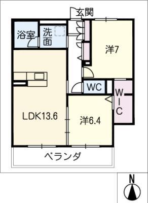 アーバン ビレッジ(2LDK/2階)の間取り写真