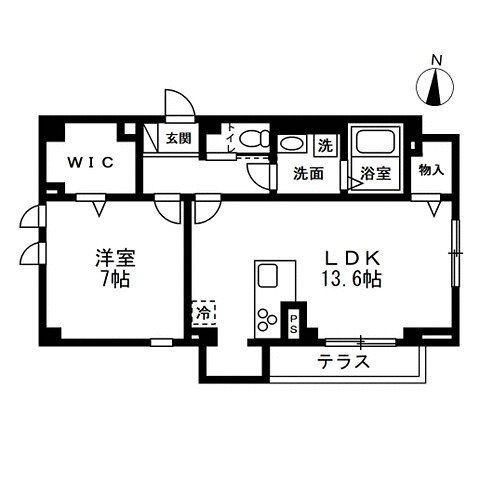 ディーズプラス東大島(1LDK/1階)の間取り写真