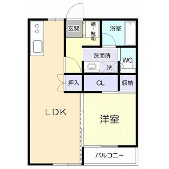 アメニティM&M(1LDK/2階)の間取り写真