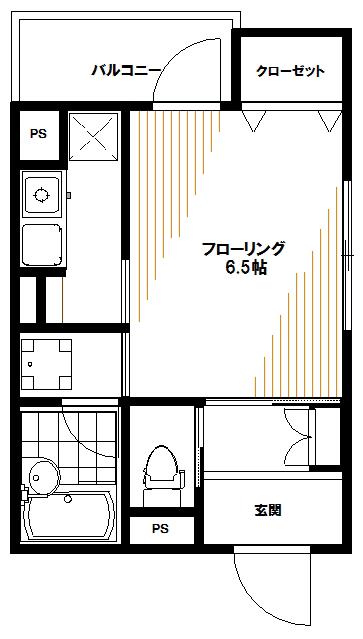 ファミーリア(1K/2階)の間取り写真