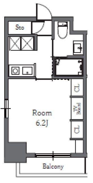 TOTSU RESIDENCE SHIBA(1K/10階)の間取り写真