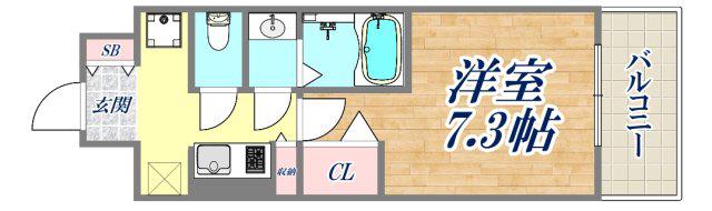 W-STYLE神戸Ⅱ(1K/5階)の間取り写真