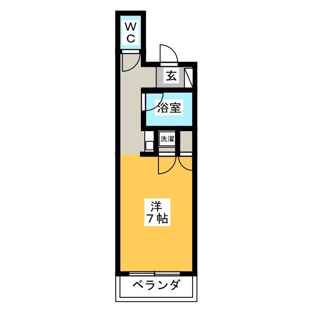 グロリアハイツ(ワンルーム/2階)の間取り写真