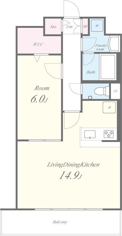 N RESIDENCE SUMIYOSHI(1LDK/5階)の間取り写真