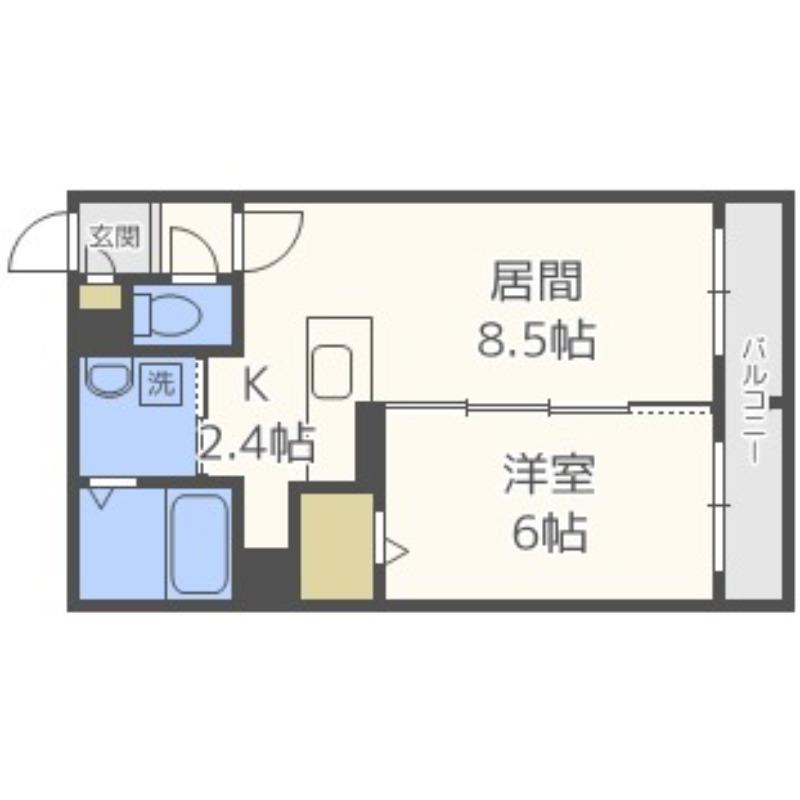 地下鉄南北線 麻生駅 徒歩5分 4階建 築8年(1LDK/4階)の間取り写真
