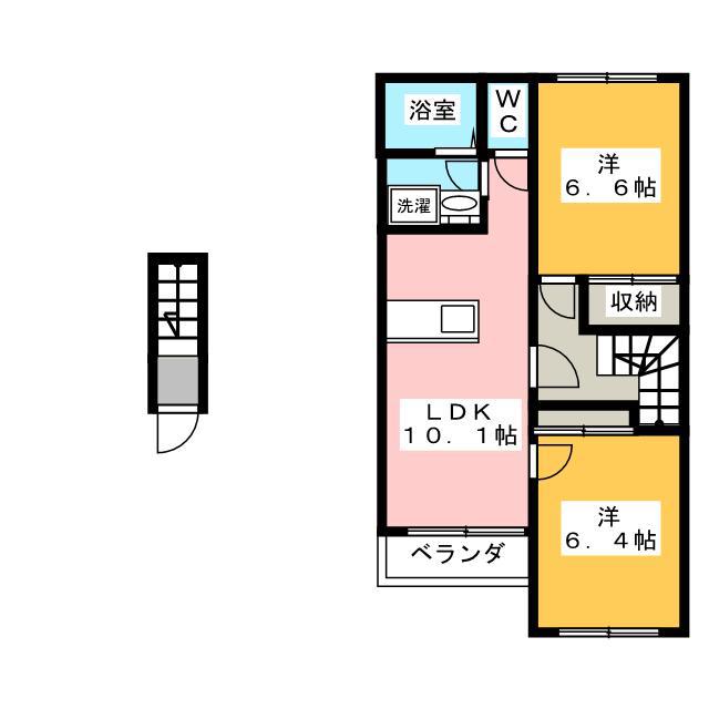 アヴァンティ(2LDK/2階)の間取り写真