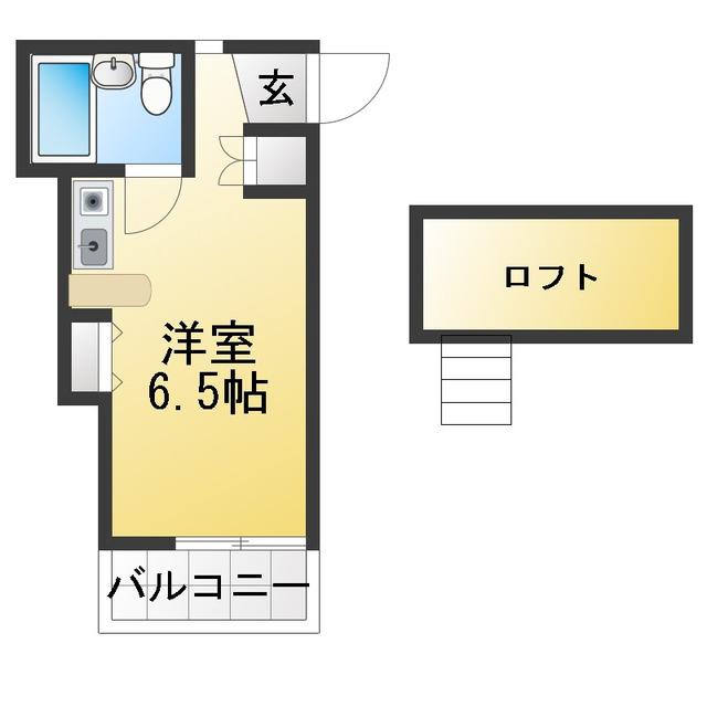 アップルハウス(ワンルーム/1階)の間取り写真