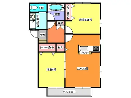 ブルームガーデン(2LDK/1階)の間取り写真
