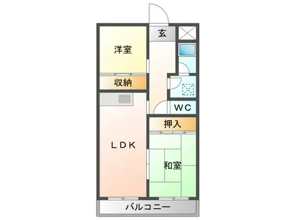 アミューズB.R(2LDK/3階)の間取り写真