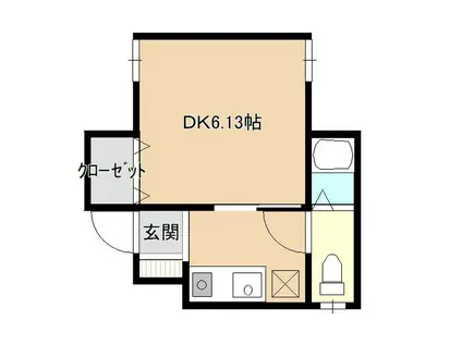 ブランメル名須川(1K/1階)の間取り写真