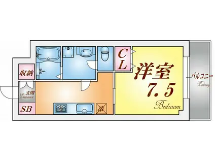 レディースゴールドハイツ(1K/2階)の間取り写真