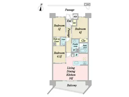 プレミスト北谷伊平SEA&FOREST(3LDK/10階)の間取り写真