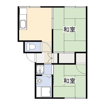 さつきハイツ(2DK/1階)の間取り写真