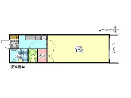 ポートメゾン河野(1K/4階)の間取り写真