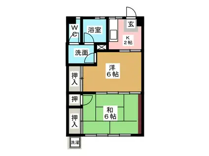 富士ハイム(2K/1階)の間取り写真