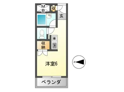 さんさん軽里(ワンルーム/5階)の間取り写真